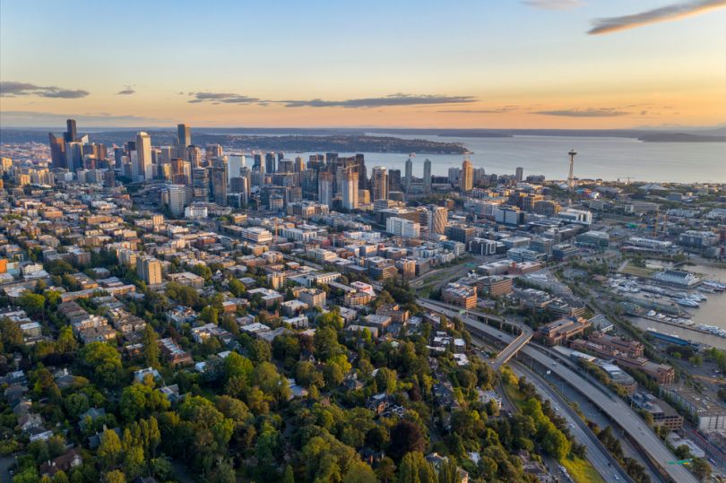aerial overview of puget sound