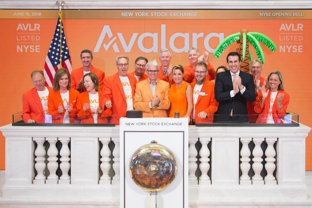 Avalara team at New York Stock Exchange