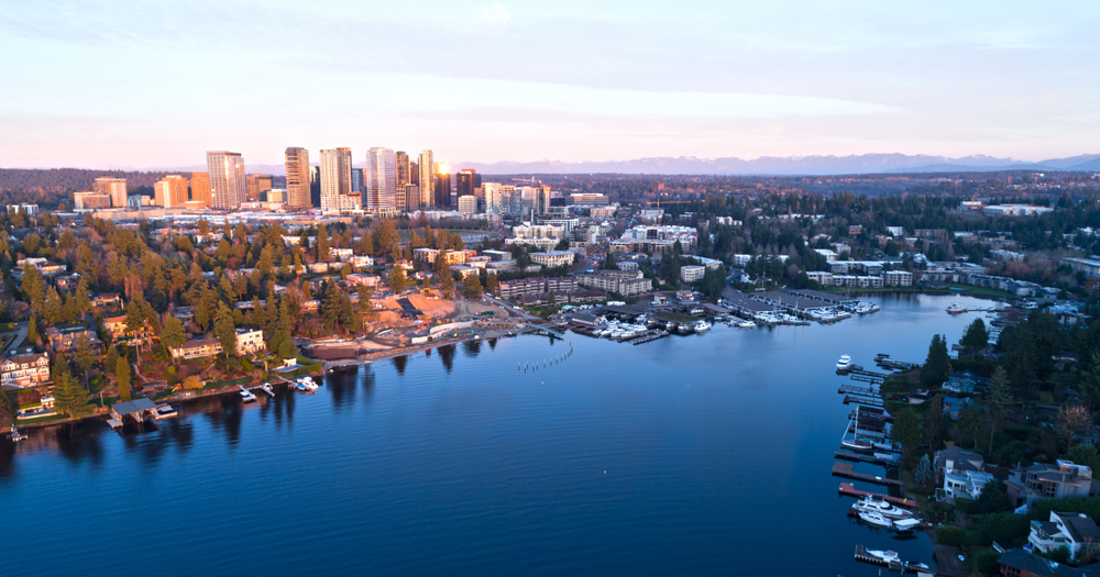 view of bellevue, washington from above