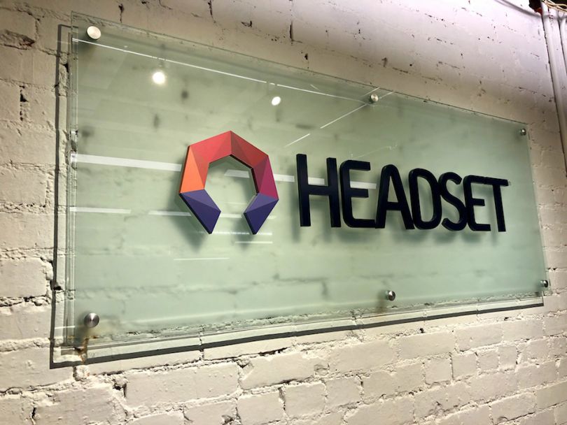 headset logo in office
