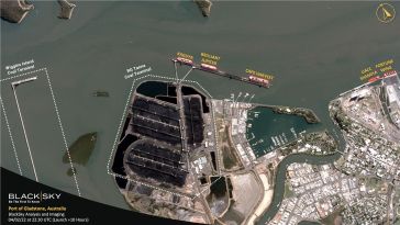 BlackSky's geospatial imagery of a shipping port.