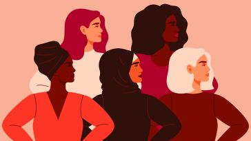 Illustration of a diverse group of women