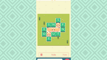 A screenshot of Spry Fox's Alphabear 2 mobile game