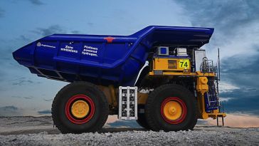 The proof-of-concept hydrogen powered ultra-class mine haul truck at Anglo American’s Mogalakwena Platinum Group Metals mine in South Africa. 