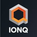 The IonQ logo which is a gray and orange Q on a black background with the word IonQ in white beneath the Q.